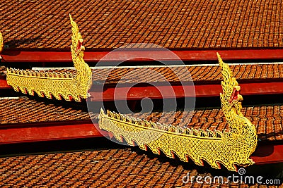 Buddhist temple details in Chiang Mai Stock Photo