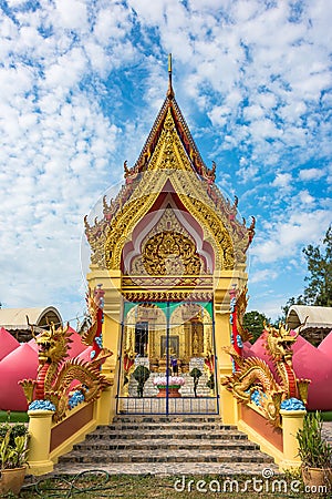 Buddhist temple entrance with colorful decoration Editorial Stock Photo