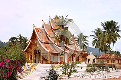 Buddhist Temple at Haw Kham (Royal Palace) complex in Luang Prabang (Laos) Stock Photo