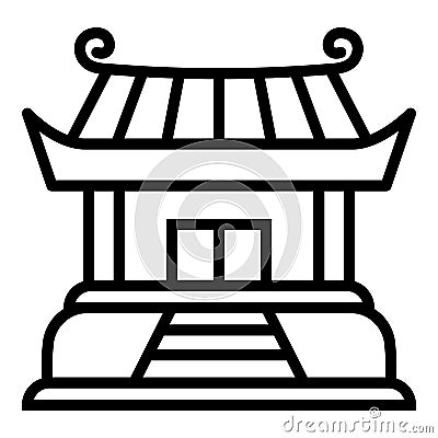 Buddhist temple icon, outline style Vector Illustration