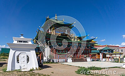 Buddhist temple at Ivolginsky Datsan, Ulan Ude, Buriatia, Russia Editorial Stock Photo