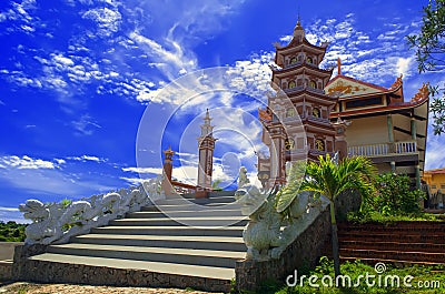 Buddhist Temple in Phan Thiet. Stock Photo