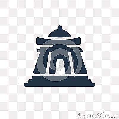 Buddhist Temple vector icon isolated on transparent background, Vector Illustration