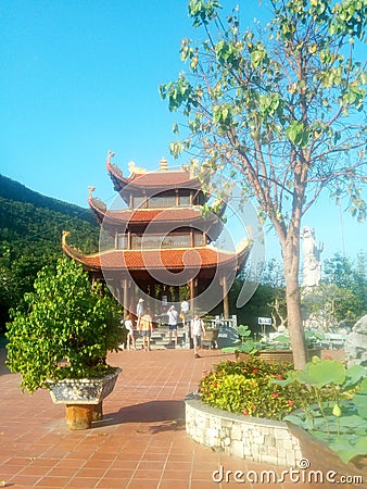 Buddhist temple in Vietnam by the sea Editorial Stock Photo