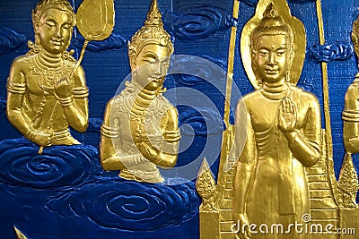 Buddhist Temple Wall Sculpture Stock Photo