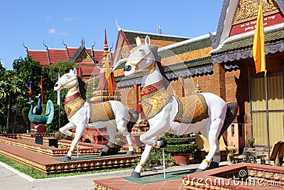 Buddhist temple Wat Preah Prom Rath, Siem Reap Stock Photo