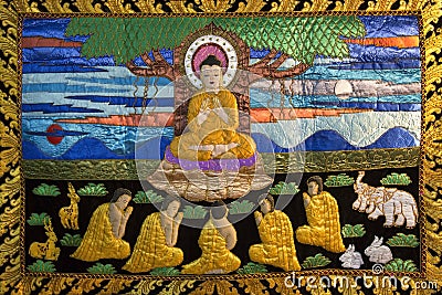 Buddhist Thangka - Chiang Mai - Thailand Stock Photo