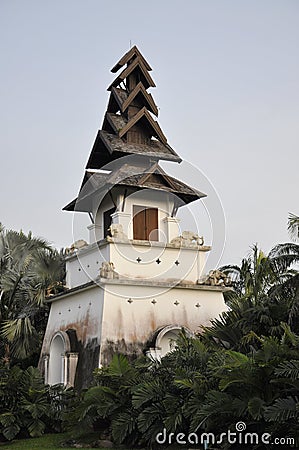 Buddhist tower in the Park Nong Nooch in Thailand Stock Photo