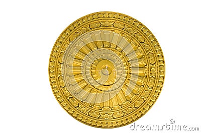 The buddhist wheel symbol isolated Stock Photo