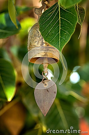 Buddhist wishing bell, Thailand Stock Photo