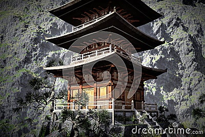 Buddhist Zen temple Stock Photo