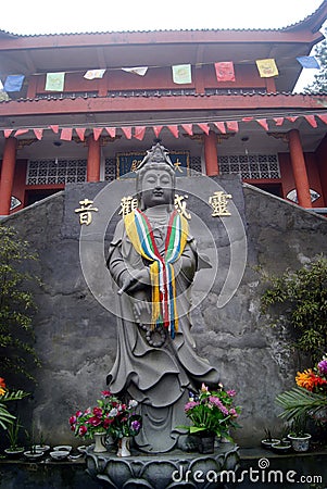 A Buddism godness Guanyin statue of Buddha Editorial Stock Photo