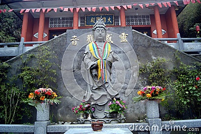 A Buddism godness Guanyin statue of Buddha Editorial Stock Photo
