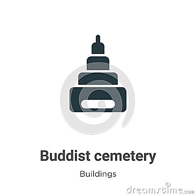 Buddist cemetery vector icon on white background. Flat vector buddist cemetery icon symbol sign from modern buildings collection Vector Illustration