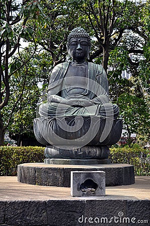 Buddist Statue at the Sensoji Temple in Tokyo Editorial Stock Photo