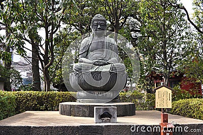 Buddist Statue at the Sensoji Temple in Tokyo Stock Photo