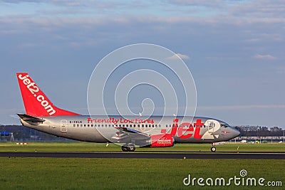 Budget airline Jet2 landing at Amsterdam Schiphol Airport Editorial Stock Photo