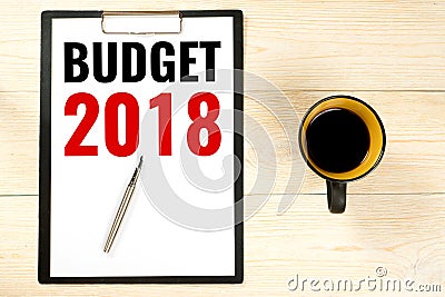 Budget 2018, business concept on office table Stock Photo