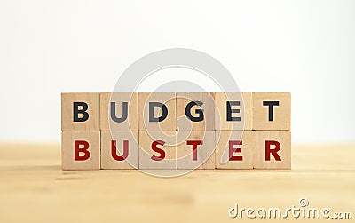 BUDGET BUSTER. Business and finance concept Stock Photo