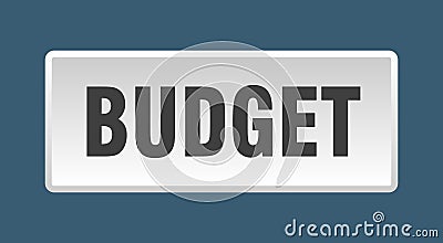 budget button. budget square isolated push button. Vector Illustration