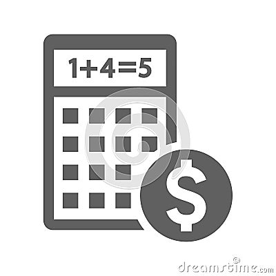 Budget Calculation icon / gray vector Vector Illustration