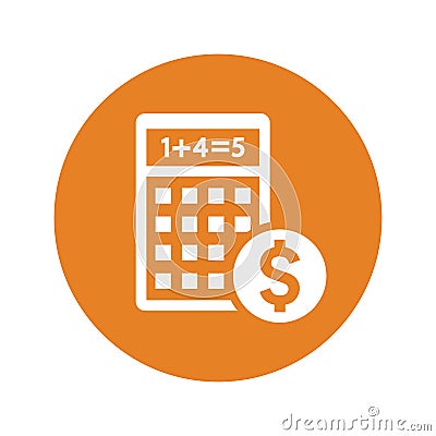 Budget Calculation icon / orange vector Vector Illustration