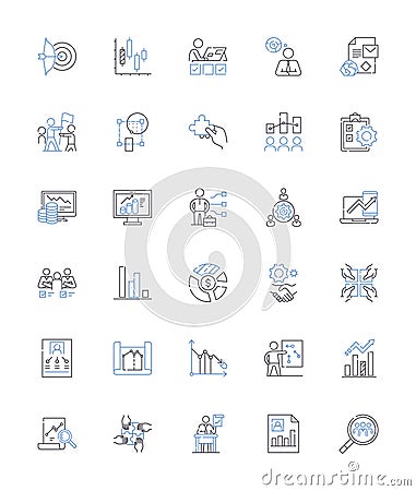 Budget control line icons collection. Frugality, Spending, Expenses, Savings, Allocation, Planning, Accounting vector Vector Illustration