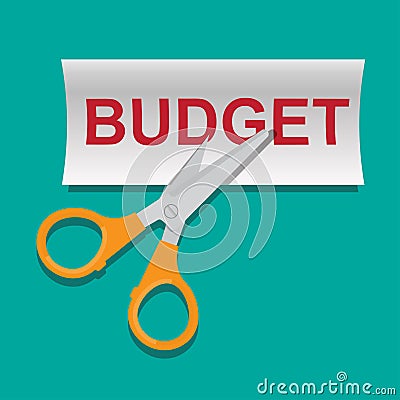 Budget cut concept vector illustration. Stock Photo