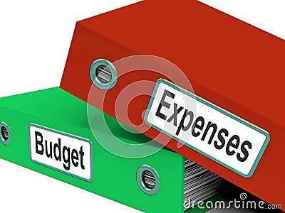 Budget Expenses Folders Mean Business Finances And Budgeting Stock Photo