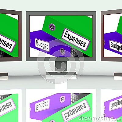 Budget Expenses Screen Mean Business Finances And Budgeting Stock Photo