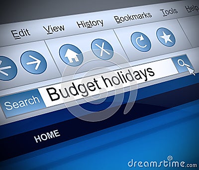 Budget holidays concept. Stock Photo