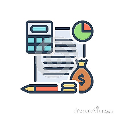 Color illustration icon for Budget, money and financial Vector Illustration