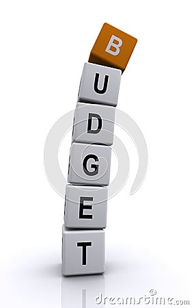 Budget letter cubes Stock Photo