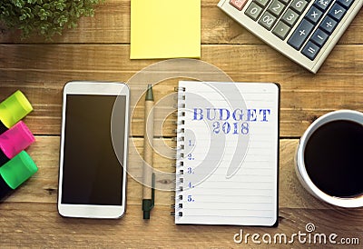 New Year Concept Budget 2018 Stock Photo