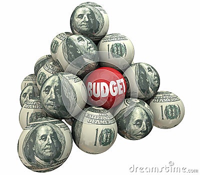 Budget Money Planning Financial Accounting Spending Pyramid Stock Photo