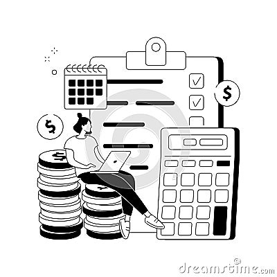 Budget planning abstract concept vector illustration. Cartoon Illustration