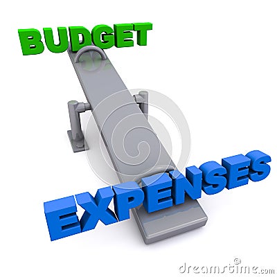 Budget versus expenses Stock Photo