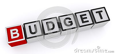 Budget word block Stock Photo