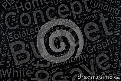 Budget ,Word cloud art on blackboard Stock Photo