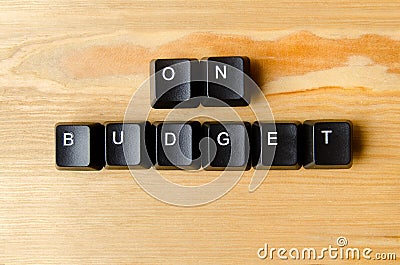 On budget words Stock Photo