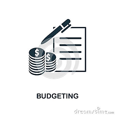 Budgeting icon. Line style icon design from personal finance icon collection. UI. Pictogram of budgeting icon. Ready to use in web Cartoon Illustration