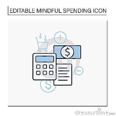 Budgeting line icon Vector Illustration