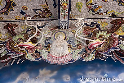 Budha and dragons Stock Photo