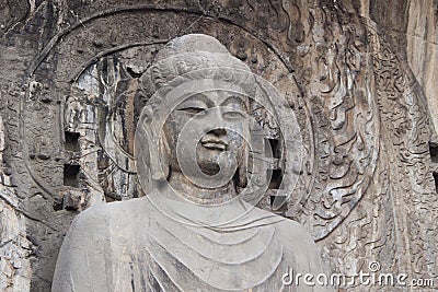 Budha's statue at Longmen Grottoes, Luoyang, Henan, China Stock Photo