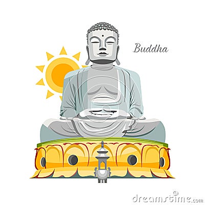 Budha statue Vector Illustration