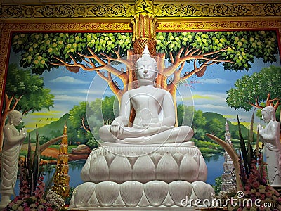 Budha white Stock Photo