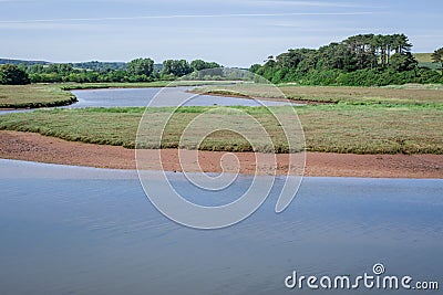 Budleigh Salterton beautiful natural background, river. UK Stock Photo