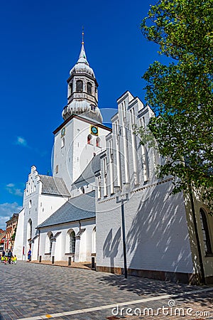 Budolfi Church in Danish town Aalborg Stock Photo