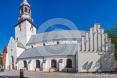 Budolfi Church in Danish town Aalborg Editorial Stock Photo