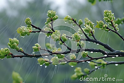 Buds on the trees. Spring awakening Stock Photo